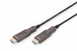 Digitus Kabel hybrydowy AOC HDMI 2.0 Premium High Speed Ethernet 4K60Hz UHD HDMI D/A HDMI D/A M/M z odłączanym wtykiem, 30m, Cza