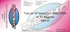 Tusz zamiennik Yvesso nr 81 do HP Designjet 5000/5500 680 ml Magenta C4932A - WYPRZEDAŻ!
