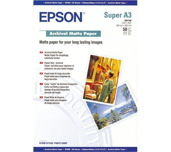 Papier Epson Archival Matte A3+ (50 ark) 192g/m2 C13S041340