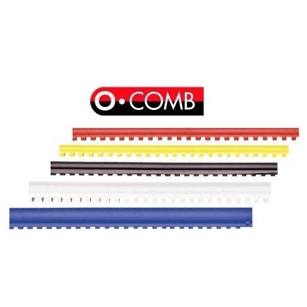 Grzbiety plastikowe Czarne - O.COMB Okrągłe 38mm 50szt- A4