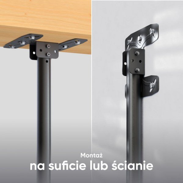ONKRON N1L-B Uchwyt sufitowy obrotowo-pochylny do ekranu 32"-80" maks 68 kg czarny