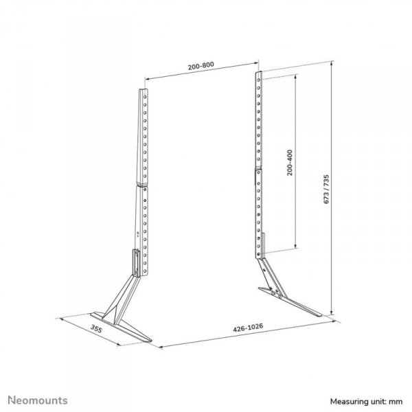 Neomounts DS45-430BL19 uchwyt do telewizorów 190,5 cm (75&quot;) Czarny