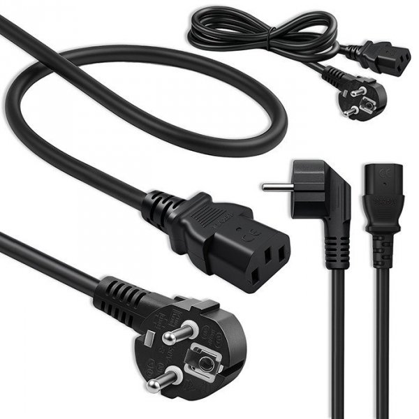 Qoltec Kabel zasilający | wtyczka kątowa SCHUKO CEE 7/7 (E/F) | IEC C13 | 3x0.5mm2 | czysta miedź | 1.5m