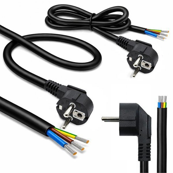 Qoltec Kabel zasilający | wtyczka kątowa SCHUKO CEE 7/7 (E/F) | miedź Cu odizolowany lutowany | 3x1.5mm2 | 1.8m