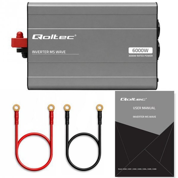 Qoltec Przetwornica napięcia MS Wave | 12V na 230V | 3000/6000W