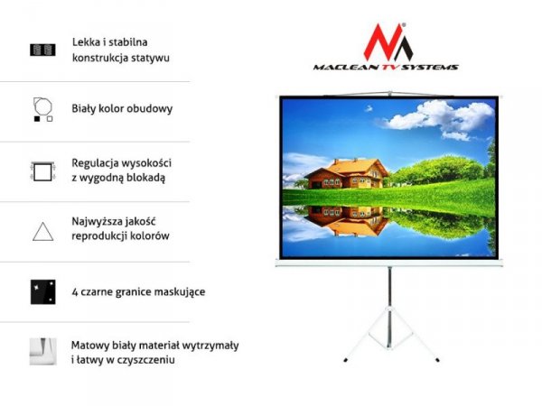 Maclean Ekran projekcyjny MC-608 na stojaku 120&quot; 4:3 240x180