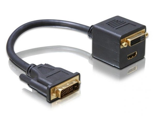 Delock Adapter DVI-D-&gt;DVI-D(24+1)+HDMI