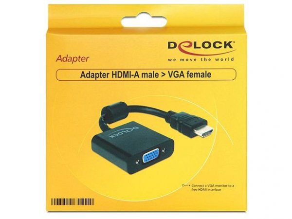 Delock Adapter HDMI-A(M)-&gt;VGA(F) 25cm