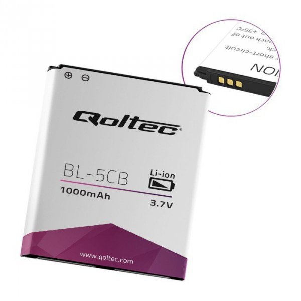 Qoltec Bateria do smartfona Nokia BL-5CB 1616 1800 1680 x2-05, 1000mAh