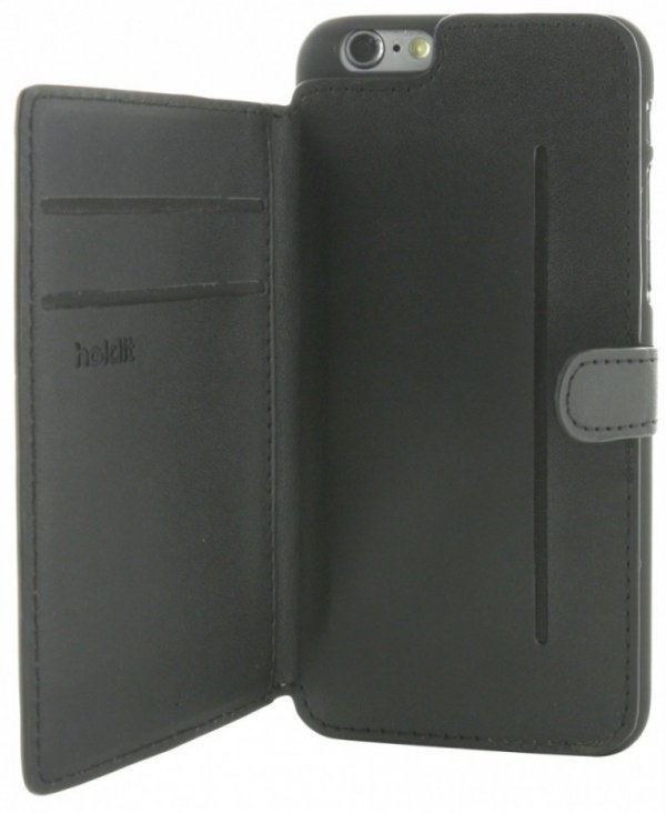 Holdit Etui flipcase magnes 4 karty iPhone 6/6S czarne