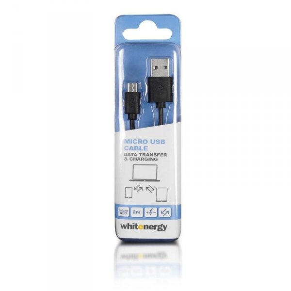 Whitenergy Kabel micro USB transfer ładowanie 200cm czarny