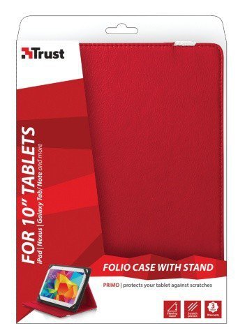 Trust Futerał z podstawką do tabletów o przekątnej 10 cali - czerwony  Primo