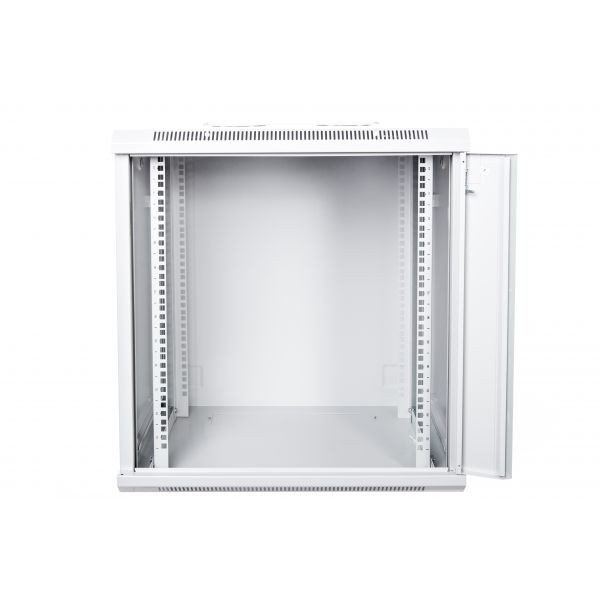 Digitus Szafa wisząca jednosekcyjna 19 12U 635/600/450mm, drzwi szklane, szara (RAL 7035), zmontowana