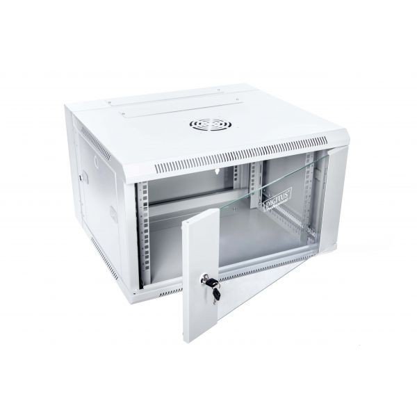 Digitus Szafa wisząca dwusekcyjna 19 6U 368/600/550mm, drzwi szklane, szara (RAL7035), zmontowana