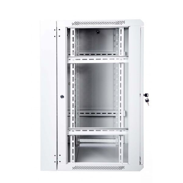 Digitus Szafa wisząca dwusekcyjna 19 15U 759/600/600mm, drzwi szklane, szara (RAL 7035), zmontowana
