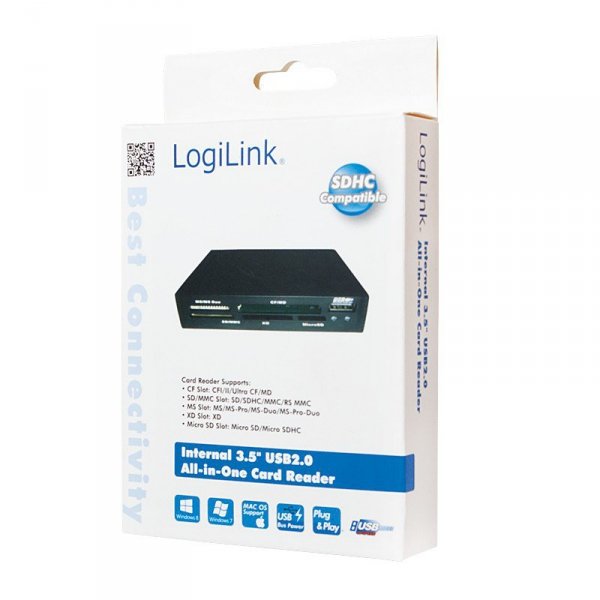 LogiLink Czytnik kart pamięci, USB2.0, wewnętrzny 3,5&quot;