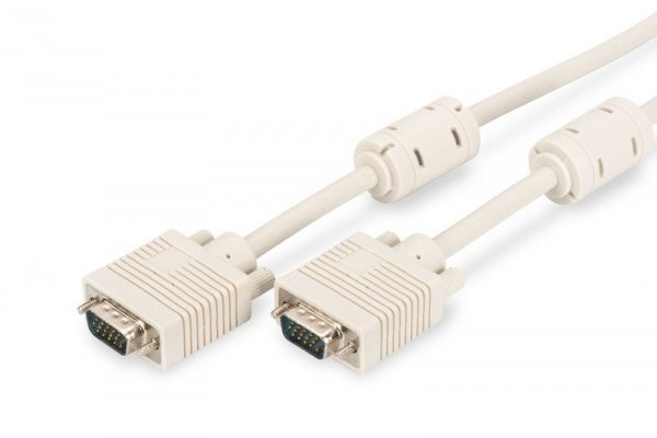 Digitus Kabel połączeniowy VGA 1080p 60Hz FHD Typ DSUB15/DSUB15 M/M 3m Szary