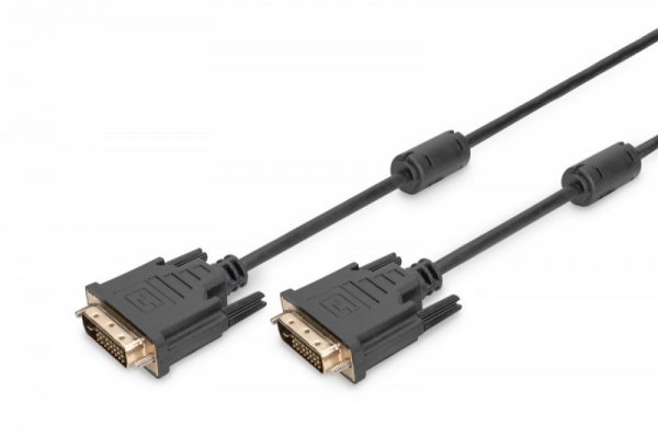 Digitus Kabel połączeniowy DVI-D DualLink 1080p 60Hz FHD Typ DVI-D (24+1)/DVI-D (24+1) M/M czarny 0,5m