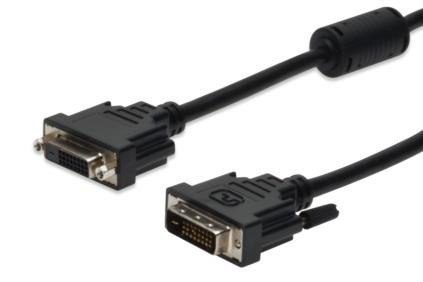 Digitus Kabel przedłużający DVI-D DualLink WQXGA 30Hz Typ DVI-D (24+1)/DVI-D (24+1) M/Ż 2m Czarny