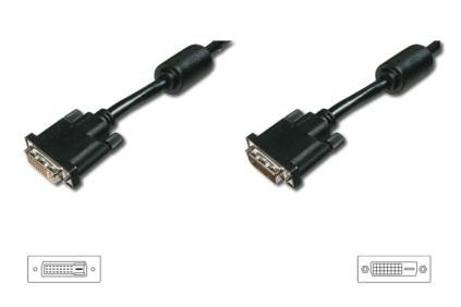 Digitus Kabel przedłużający DVI-D DualLink WQXGA 30Hz Typ DVI-D (24+1)/DVI-D (24+1) M/Ż 3m Czarny