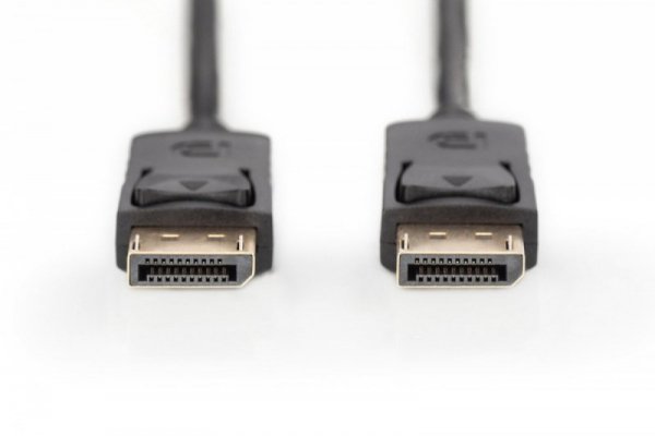 Digitus Kabel połączeniowy DisplayPort z zatrzaskami 1080p 60Hz FHD Typ DP/DP M/M 10m Czarny