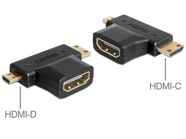 Delock Adapter HDMI-A(F)-&gt;HDMI -C+HDMI-D(M)