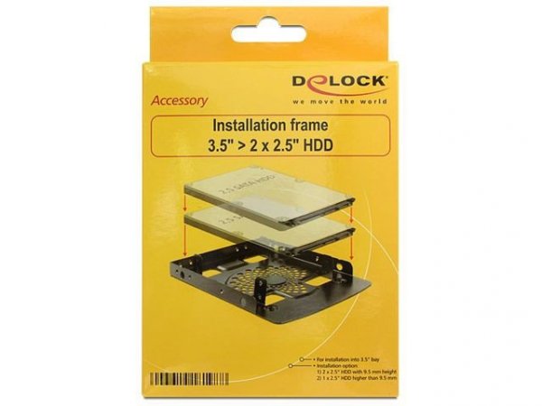 Delock Adapter HDD sanki/szyna 3,5&#039;&#039; na 2x2,5&#039;&#039;