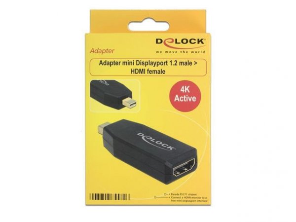 Delock Adapter Displayport Mini 1.2(M)-&gt;HDMI(F) Active 4K