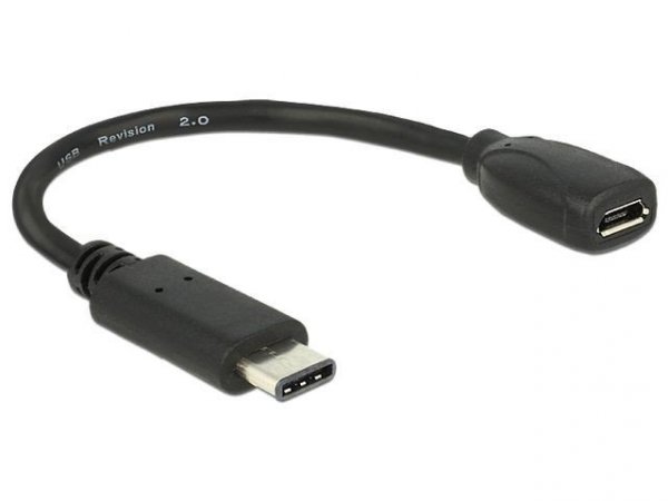 Delock Adapter USB Type-C(M)-&gt;Micro-B(F) 2.0 15cm
