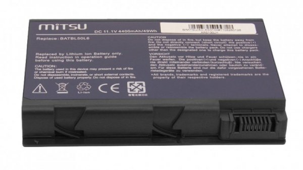 Mitsu Bateria do Acer TM2490, Aspire 3100 4400 mAh (49 Wh) 10.8 - 11.1 Volt