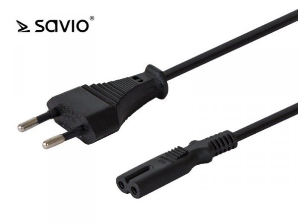 Elmak SAVIO CL-105 Kabel zasilający płaski ósemka 2pin, 3m