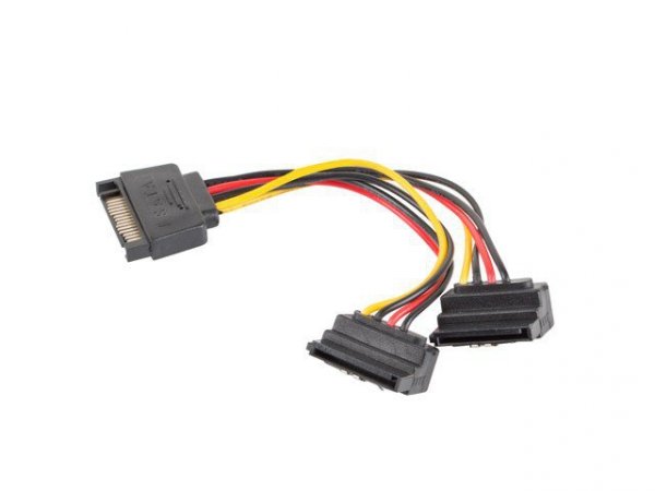 Lanberg Kabel SATA zasilający - SATA 90&#039;&#039;x2 M/F 15cm
