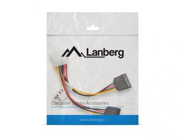 Lanberg Kabel Molex zasilający - SATA x2 M/F 15cm