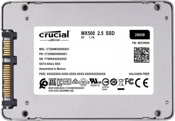 Crucial MX500 250GB Sata3 2.5&#039;&#039; 560/510 MB/s