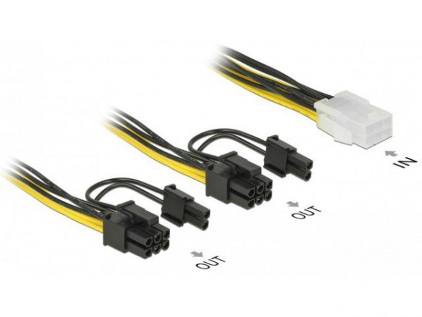 Delock Kabel rozdzielacz zasilania PCI Express 6Pin/2x PCI Express   8PIN 15cm