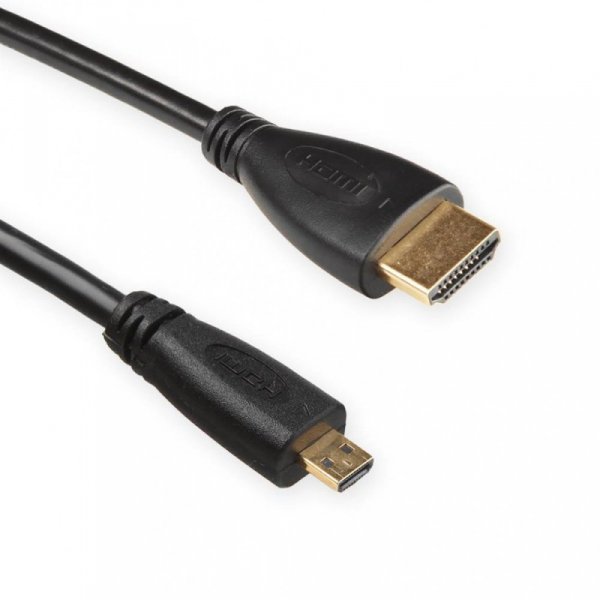 4world HDMI [M] MICRO HDMI [M] V1.4 HIGH SPEED Z ETHERNET 3M      POZŁACANE KOŃCÓWKI,CZARNY