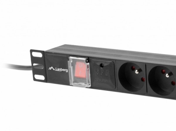 Lanberg Listwa zasilająca Rack PDU 19&quot;  1U 10A 7X 230V PL 2m czarna C14
