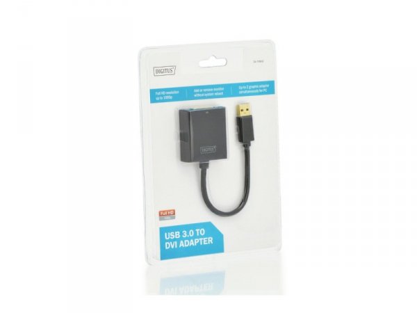 Digitus Adapter graficzny DVI 1080p FHD na USB 3.0, aluminiowy