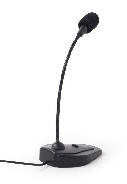 Gembird Mikrofon biurkowy z włącznikiem, czarny