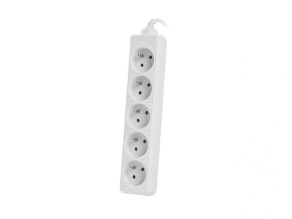 Lanberg Listwa zasilająca 1.5m, biała, 5 gniazd, kabel wykonany z pełnej miedzi