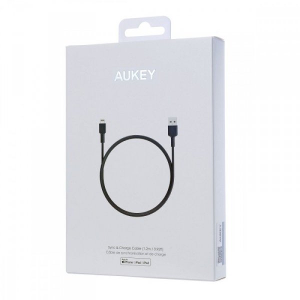 AUKEY CB-BAL1 wzmocniony kabel Quick Charge Lightning-USB | 1.2m | PCV | certyfikat MFi Apple