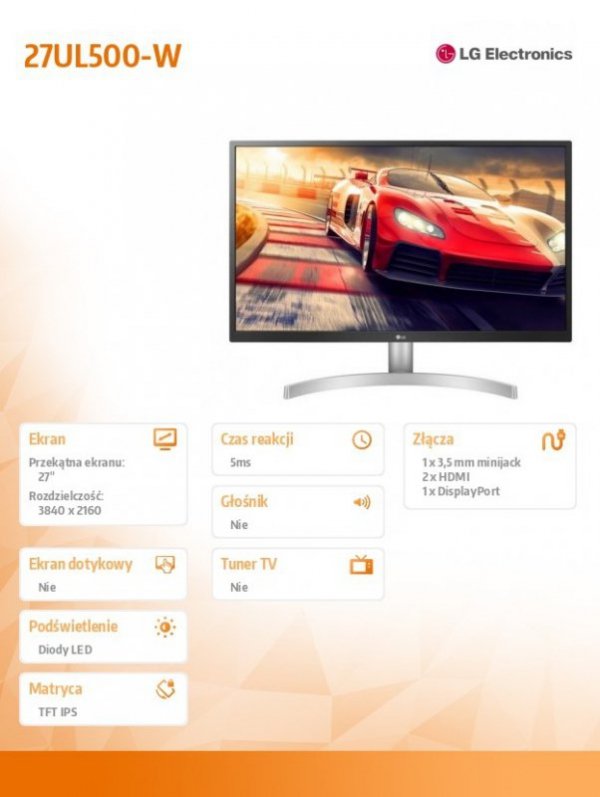 LG Electronics Monitor 27 27UL500-W