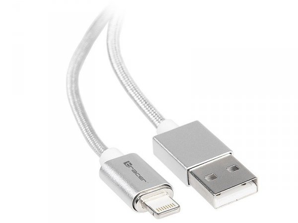 Tracer Kabel magnetyczny USB 2.0 iPhone AM - lightning 1,0m     srebrny