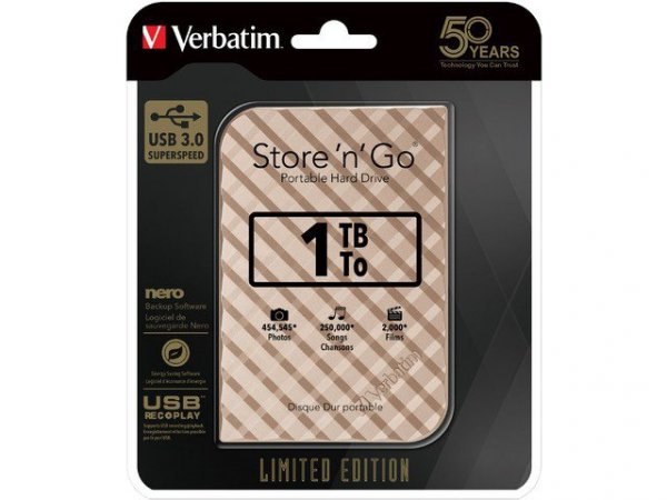 Verbatim Store&#039;n&#039;Go 1TB 2.5cala złoty USB 3.0 Gen2