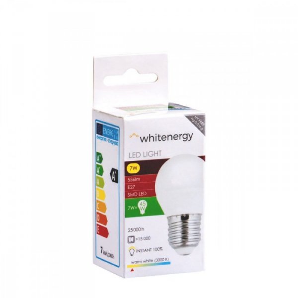 Whitenergy Żarówka LED 10szt. 8xsmd2835 g45 e27 7w 556lm ciepła  biała mleczna