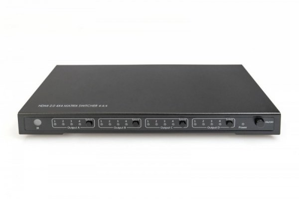 Digitus Przełącznik (Matrix) HDMI 4/4-porty 4K 60Hz UHD 3D HDCP 2.2 RS232 audio z pilotem