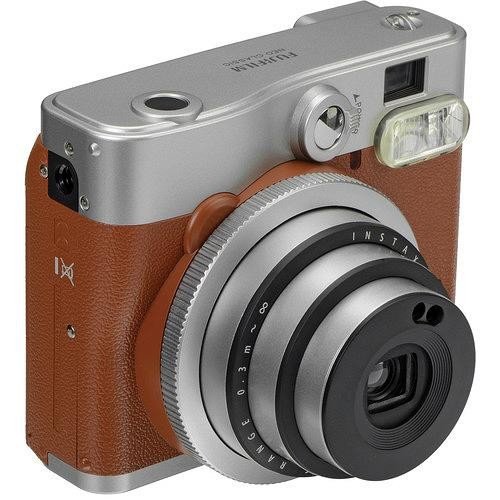 Fujifilm Aparat Instax Mini 90 neo Classic brązowy + wkład Instax mini 10szt +  brązowe etui