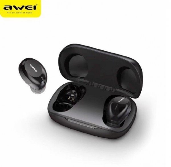 AWEI Słuchawki Bluetooth 5.0 T20 TWS stereo + stacja dokująca Czarny