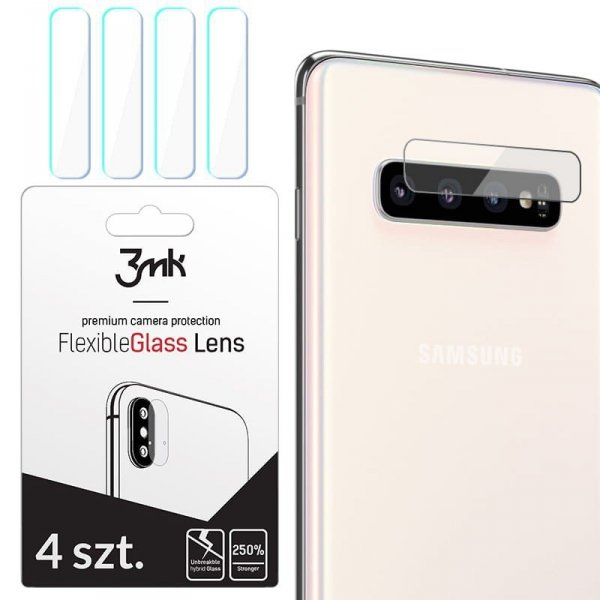 3MK Szkło hybrydowe FlexibleGlass Lens Samsung S10 Plus G975e na obiektyw aparatu 4 szt