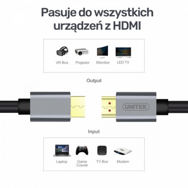 Unitek Kabel HDMI Premium 2.0, 2M, M/M; Y-C138LGY